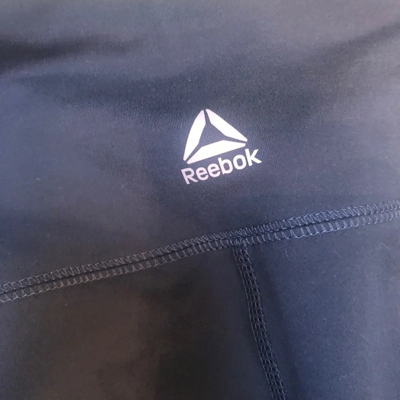 REEBOK TEAL MESH CROPPED ACTIVE LEGGINGS - Picture 6 of 7